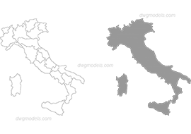 Italy 1 - DWG, CAD Block, drawing