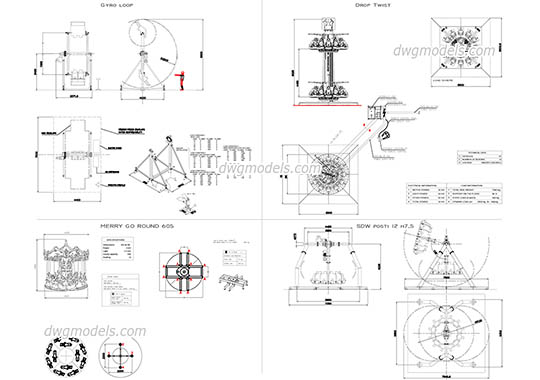 Attractions 2 - DWG, CAD Block, drawing
