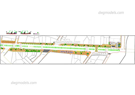 Section of the street 3 - DWG, CAD Block, drawing