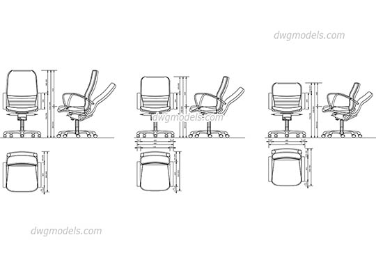 Office Chair - DWG, CAD Block, drawing