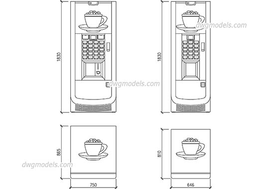 Vending Machine - DWG, CAD Block, drawing