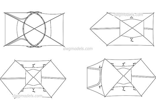 Tent - DWG, CAD Block, drawing