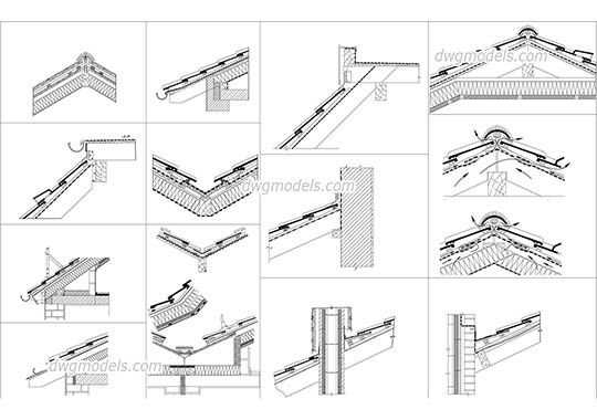 Roof Section Details dwg, cad file download free