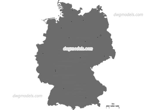Map of Germany - DWG, CAD Block, drawing