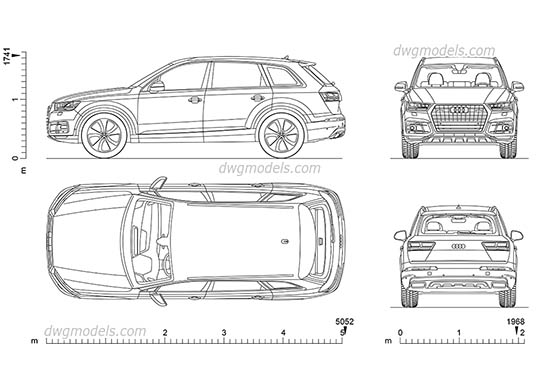 Audi Q7 - DWG, CAD Block, drawing
