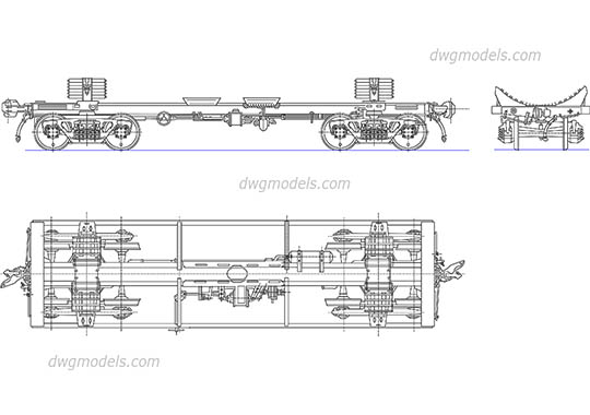 Freight Car Components - DWG, CAD Block, drawing