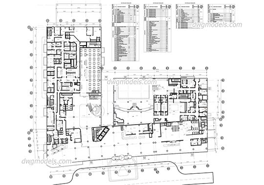 Hotel Ground Floor Plan - DWG, CAD Block, drawing