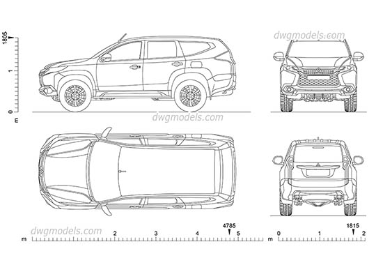Mitsubishi Pajero Sport - DWG, CAD Block, drawing