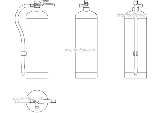 Fire Extinguisher dwg, cad file download free