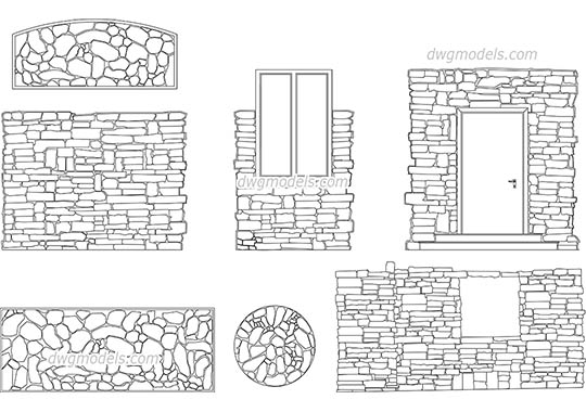Stone Masonry - DWG, CAD Block, drawing