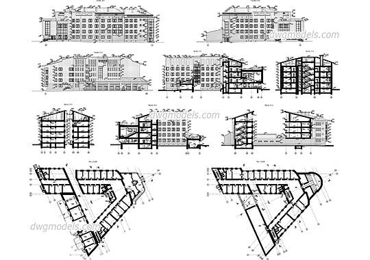 Administrative Building - DWG, CAD Block, drawing