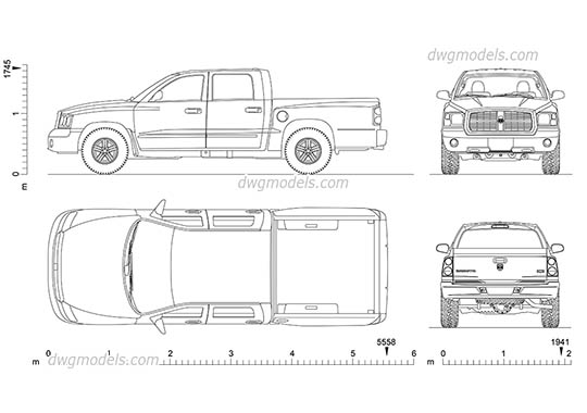 Dodge Dakota - DWG, CAD Block, drawing