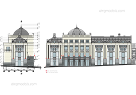 Facade 1 - DWG, CAD Block, drawing