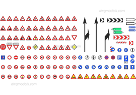 Road signs 1 - DWG, CAD Block, drawing