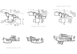 Frank Lloyd Wright fallingwater - DWG, CAD Block, drawing