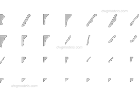 Cornices 2 - DWG, CAD Block, drawing