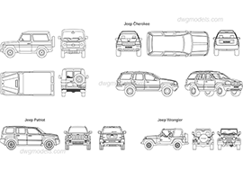 Jeep 1 - DWG, CAD Block, drawing