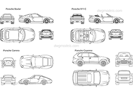 Porsche 1 - DWG, CAD Block, drawing