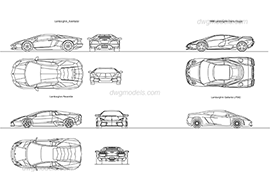 Lamborghini 1 - DWG, CAD Block, drawing