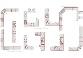 Furniture 17. Kitchen - DWG, CAD Block, drawing