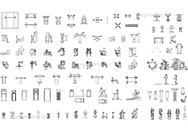 Fitness equipment - DWG, CAD Block, drawing