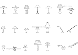 Table lamps 2 - DWG, CAD Block, drawing