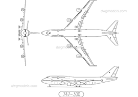 Boeing 747-300 - DWG, CAD Block, drawing