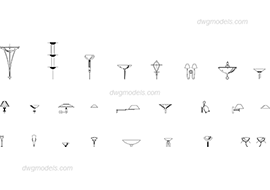 Wall lights - DWG, CAD Block, drawing