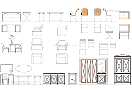 Furniture for hotels - DWG, CAD Block, drawing