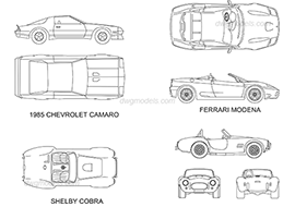 Sport cars - DWG, CAD Block, drawing