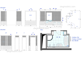 Bathroom - DWG, CAD Block, drawing