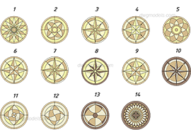 Rosette - DWG, CAD Block, drawing
