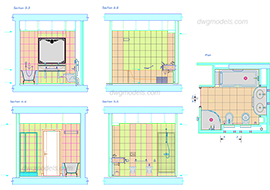 Bathroom 2 - DWG, CAD Block, drawing