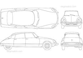 Citroen DS 1957 - DWG, CAD Block, drawing