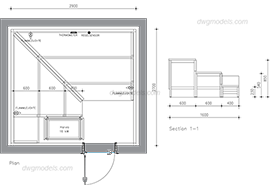 Sauna - DWG, CAD Block, drawing