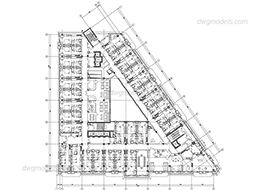Hotel typical level plan - DWG, CAD Block, drawing