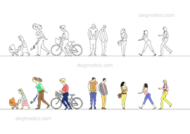 People stylized - DWG, CAD Block, drawing