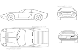Lamborghini Miura - DWG, CAD Block, drawing