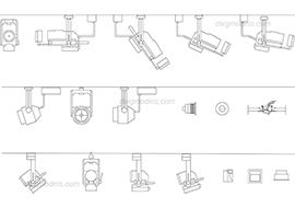 Directional lights - DWG, CAD Block, drawing