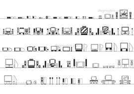 TV 3 - DWG, CAD Block, drawing