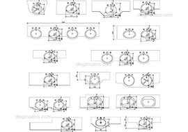 Wash basins - DWG, CAD Block, drawing
