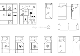 Children's room - DWG, CAD Block, drawing