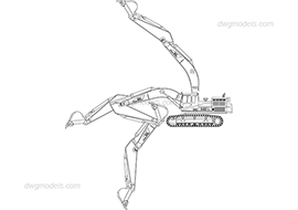 Caterpillar 345B - DWG, CAD Block, drawing
