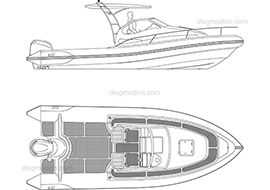 Motor boat - DWG, CAD Block, drawing
