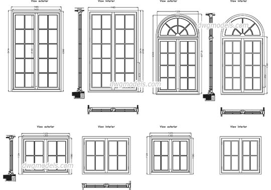 Detailed window - DWG, CAD Block, drawing