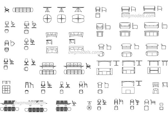 Furniture for offices - DWG, CAD Block, drawing