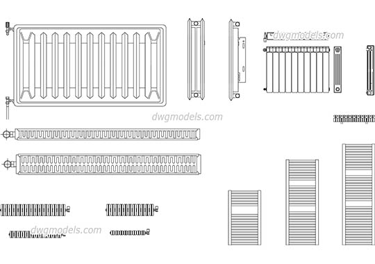 Radiators - DWG, CAD Block, drawing