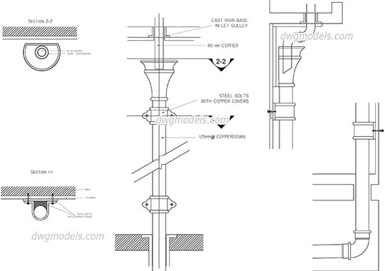 Drainpipe - DWG, CAD Block, drawing