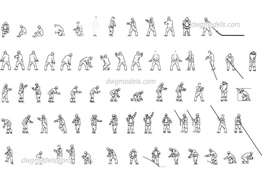 People building profession - DWG, CAD Block, drawing