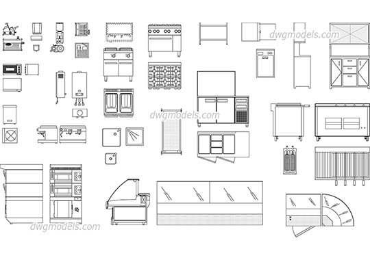 Bar supplies and equipment - DWG, CAD Block, drawing